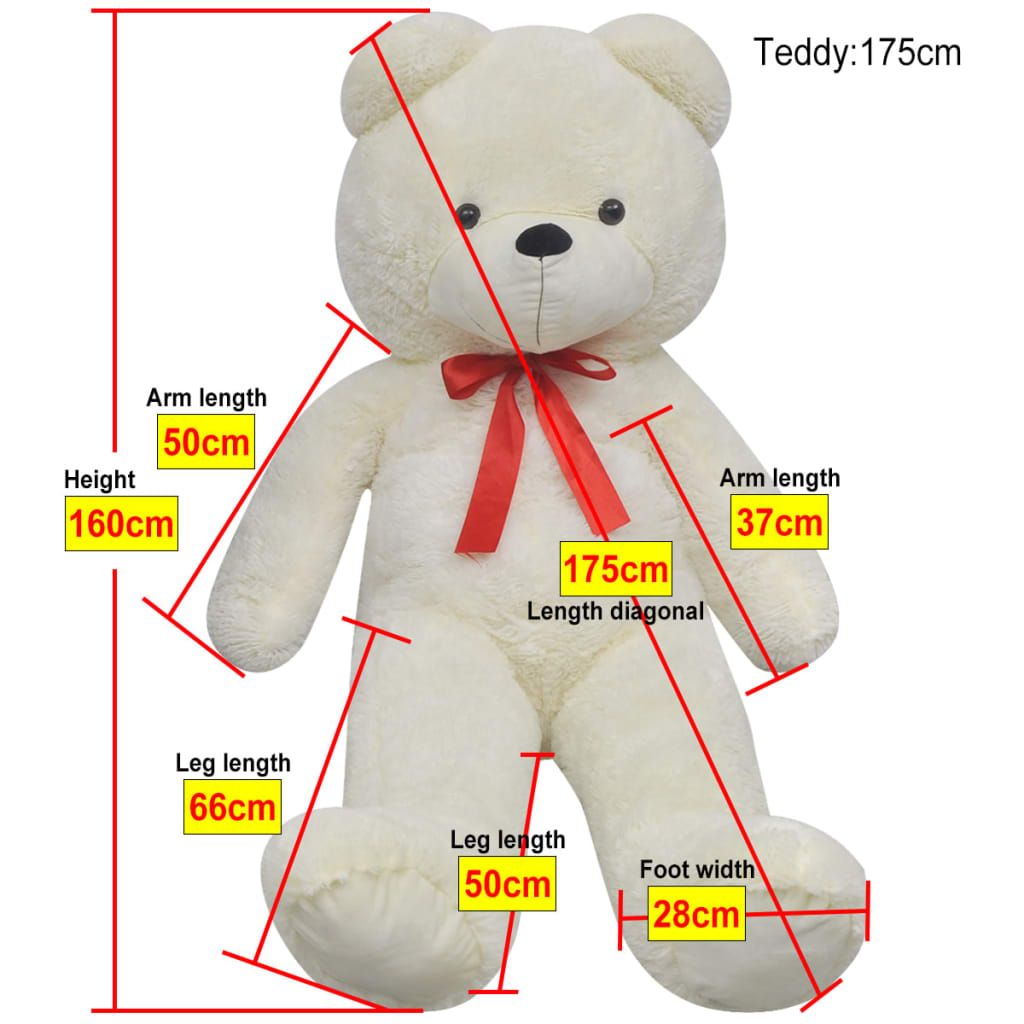 Orsacchiotto di Peluche XXL Bianco 160 cm