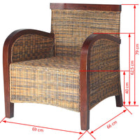 Poltrona in Rattan Intrecciato a Mano 242025