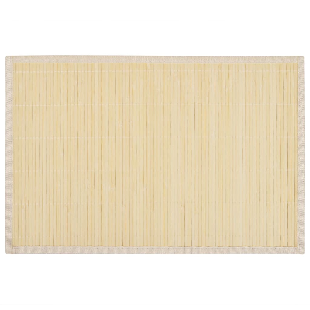 6 Tovagliette di Bamboo 30 x 45 cm Naturale