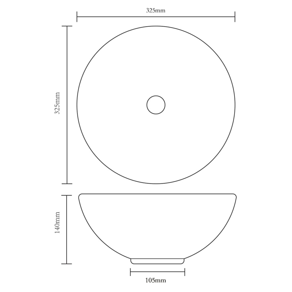 Lavandino da bagno in ceramica nera rotondo cod mxl 49734