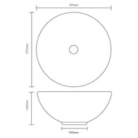 Lavandino da bagno in ceramica nera rotondo cod mxl 49734