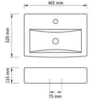 Lavandino Bagno Ceramica Nera Rettangolare e Foro di Trabocco cod mxl 43094