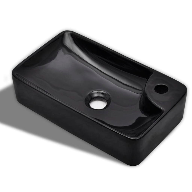 Lavandino Bagno in Ceramica Nera con Foro per Rubinetto cod mxl 51198