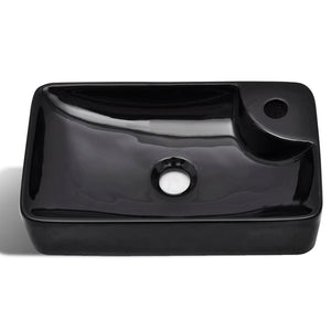 Lavandino Bagno in Ceramica Nera con Foro per Rubinetto cod mxl 51198