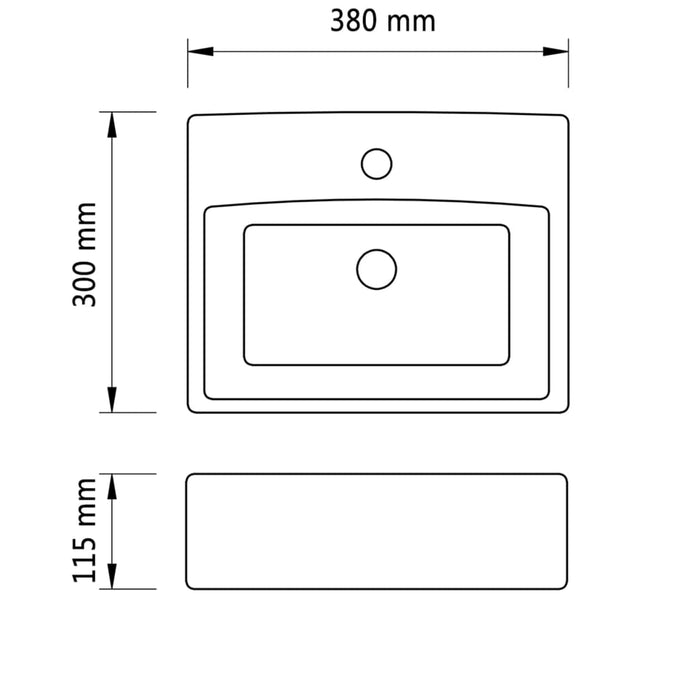 Lavandino Bagno in Ceramica Nera Quadrato con Foro per Rubinetto  cod mxl 43293