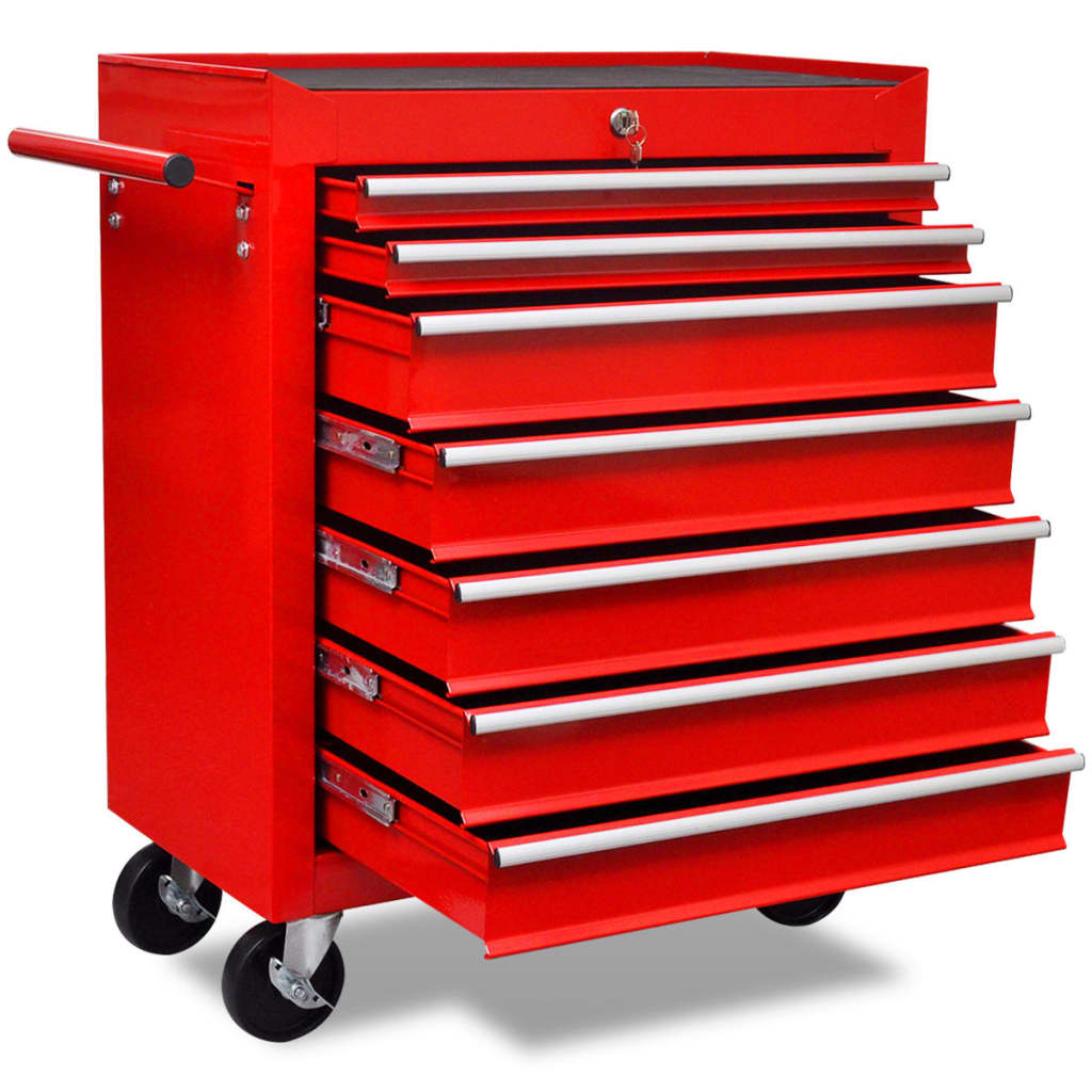 Carrello Portautensili con 7 Cassetti Rosso per Garage   cod mxl 53011