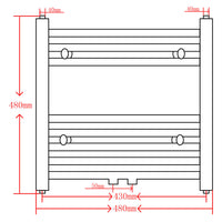 Radiatore Centrale Portasciugamano Dritto Grigio 480 x 480 mm 141888