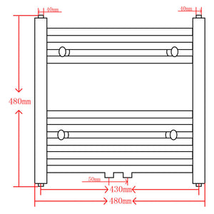 Radiatore Centrale Portasciugamano Dritto Grigio 480 x 480 mm 141888