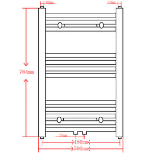 Portasciugamano Radiatore Riscaldamento Centrale Dritto 500x764 mm Grigio cod mxl 76320