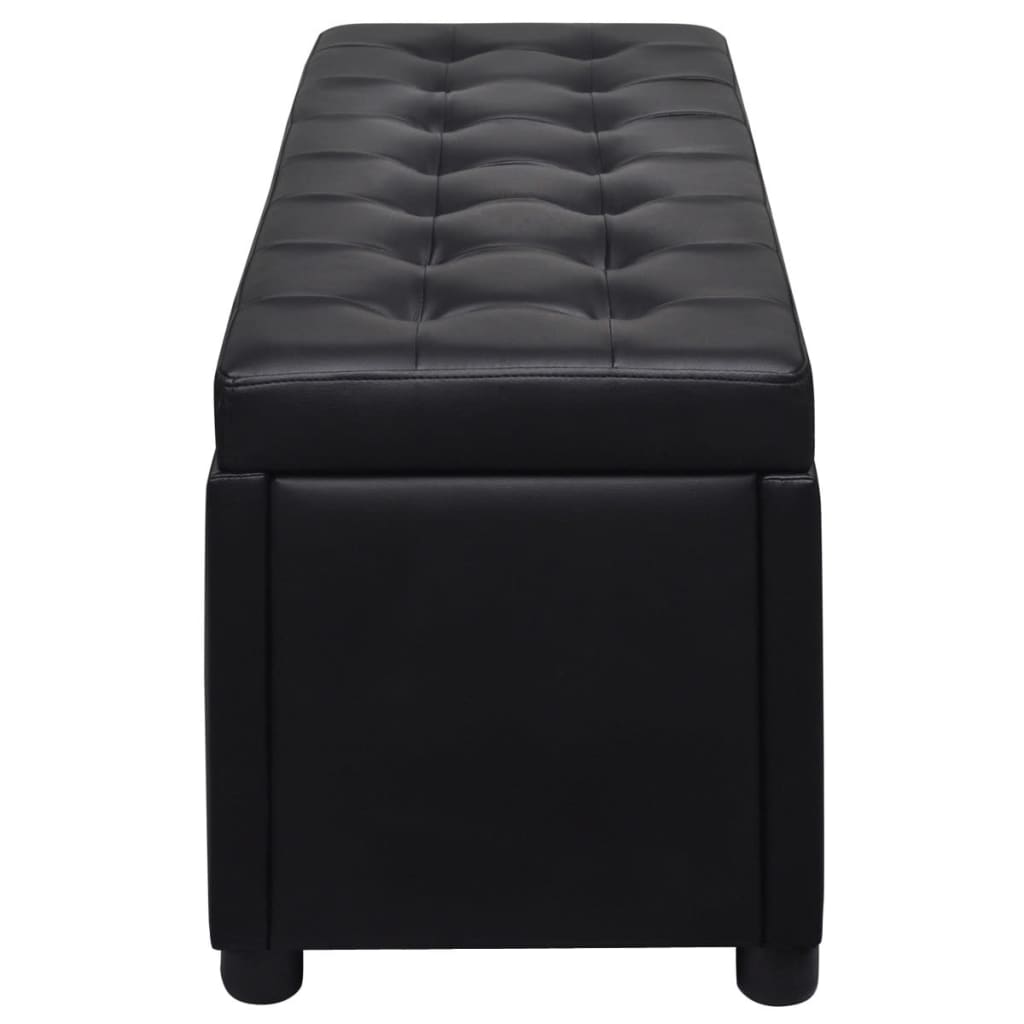 Sgabello con Contenitore in Pelle Artificiale Nero cod mxl 52627