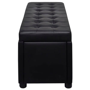 Sgabello con Contenitore in Pelle Artificiale Nero cod mxl 52627