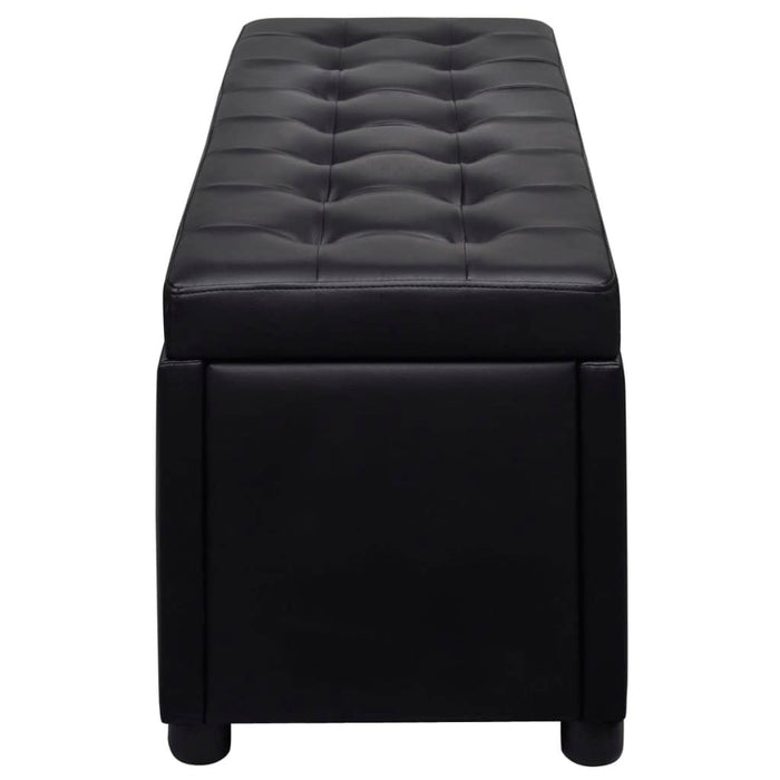 Sgabello con Contenitore in Pelle Artificiale Nero cod mxl 52627