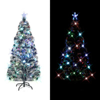 Albero di Natale Preilluminato con Supporto 180 cm Fibra Ottica 242427