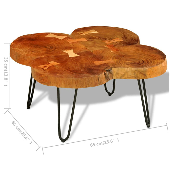 Tavolino da Caffè 35 cm 4 Tronchi in Legno Massello di Sheesham 242444