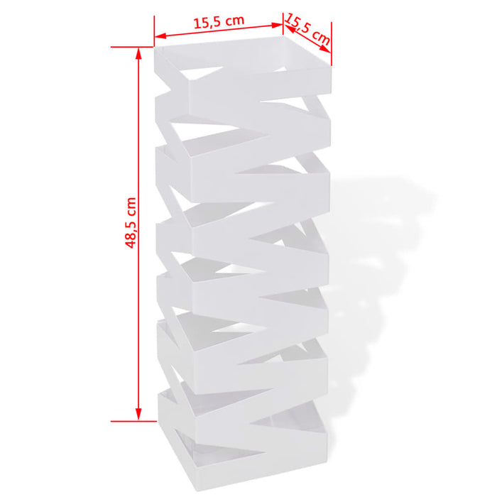 Portaombrelli Bastoni Passeggio Quadrato Acciaio 48,5 cm Bianco 242468