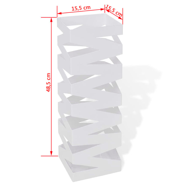 Portaombrelli Bastoni Passeggio Quadrato Acciaio 48,5 cm Bianco 242468