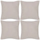 Federe 4 pz per Cuscini in Cotone Beige 50 x 50 cm