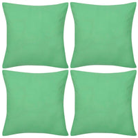 Federe 4 pz per Cuscini in Cotone Verde Mela 40 x 40 cm