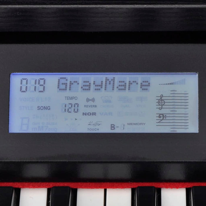 Pianoforte Digitale con 88 Tasti e Pedali in Melamina Nera 70045