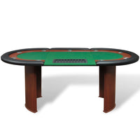 Tavolo Poker 10 Giocatori Postazione Dealer Vassoio Chip Verde  cod mxl 72501