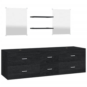   Set Mobili da Bagno 5 pz Nero in Legno Multistratocod mxl 132230