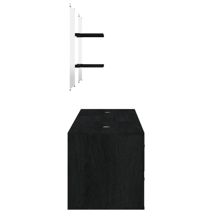 Set Mobili da Bagno 5 pz Nero in Legno Multistrato 242563