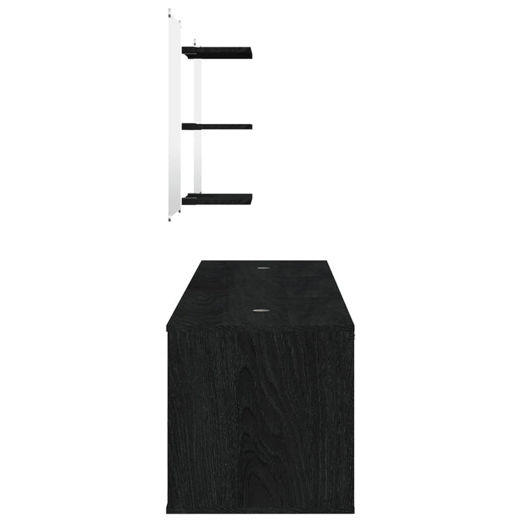 Set Mobili da Bagno 6 pz Nero in Legno Multistrato 242565