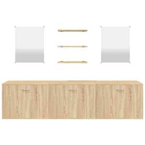 Set Mobili da Bagno 6 pz Rovere in Legno Multistrato 242566