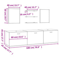 Set Mobili da Bagno 6 pz Rovere in Legno Multistrato 242566