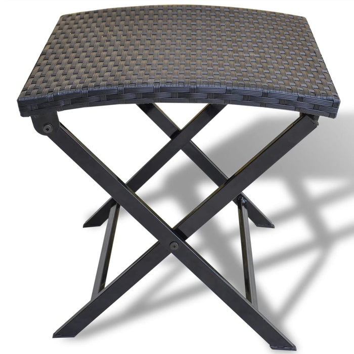 Sgabello Pieghevole in Polyrattan Nero 41788