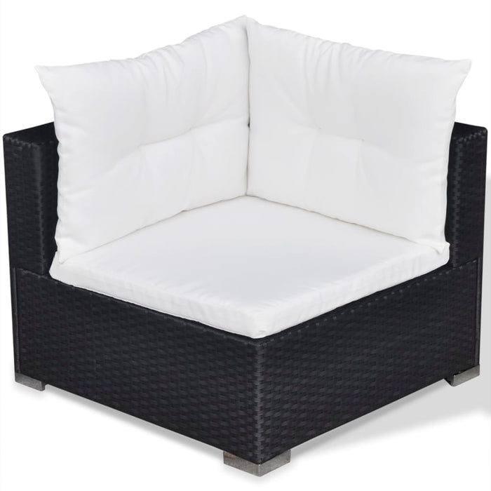 Set Divani da Giardino 6 pz con Cuscini in Polyrattan Nero cod mxl 33127