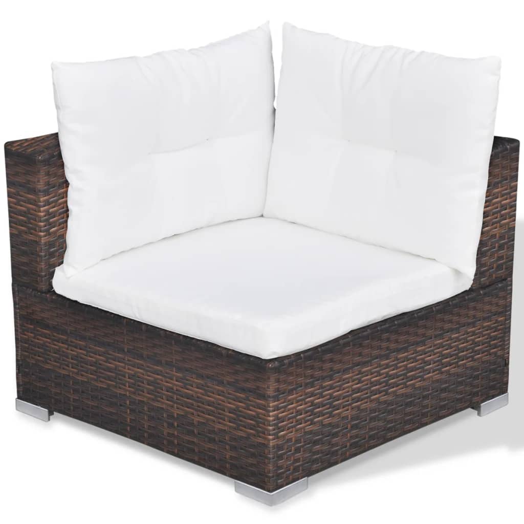 Set Divani da Giardino 10 pz con Cuscini in Polyrattan Marrone cod mxl 42262