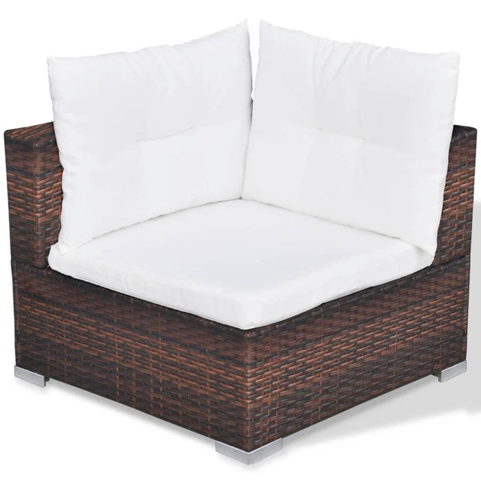 Set Divani da Giardino 10 pz con Cuscini in Polyrattan Marrone cod mxl 42262