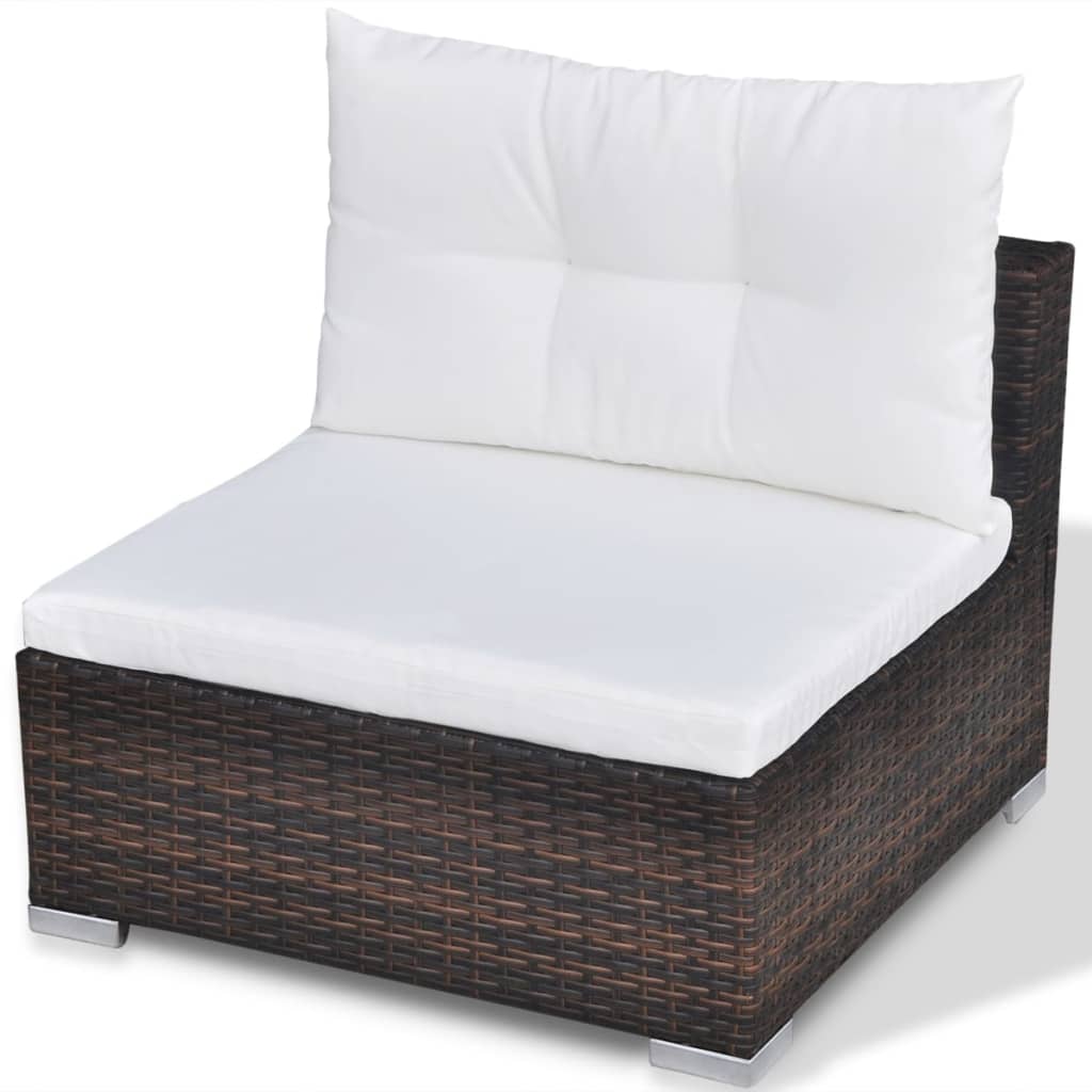 Set Divani da Giardino 10 pz con Cuscini in Polyrattan Marrone cod mxl 42262