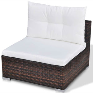 Set Divani da Giardino 10 pz con Cuscini in Polyrattan Marrone cod mxl 42262