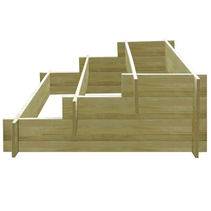 Fioriera a 3 Livelli 90x90x35 cm in Legno Impregnato 41916