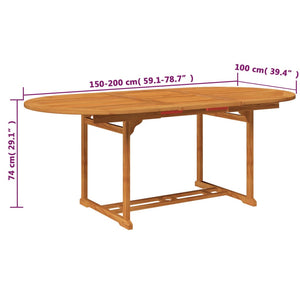 Set da Pranzo da Giardino 7 pz in Legno Massello di Acacia cod mxl 40912