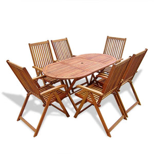 Set da Pranzo da Giardino 7 pz in Legno Massello di Acacia 41815