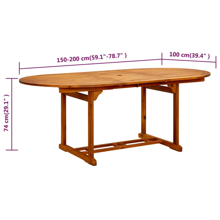 Tavolo da Giardino 200x100x75 cm in Legno di Acacia 41818