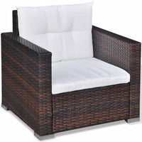 Set Divani da Giardino 6 pz con Cuscini in Polyrattan Marrone 42101