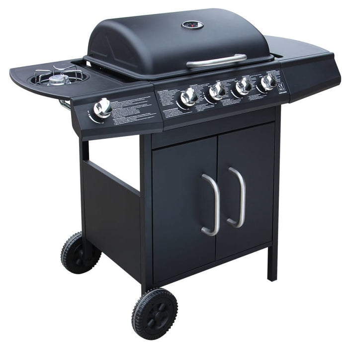 Barbecue e Griglia a Gas 4+1 Fornelli Nero  cod mxl 9273