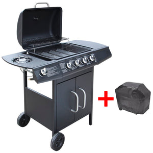 Barbecue e Griglia a Gas 4+1 Fornelli Nero  cod mxl 9273