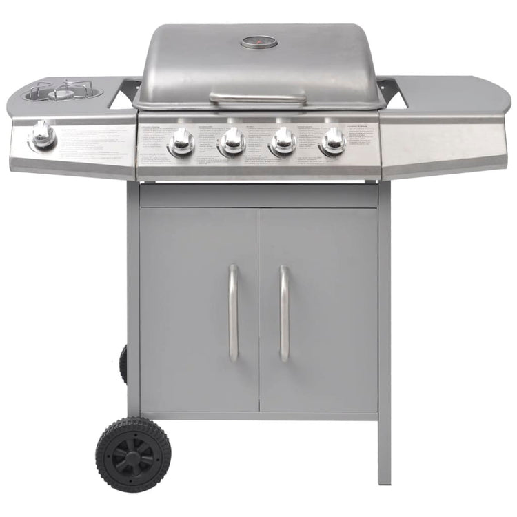 Griglia Barbecue a Gas 4+1 Fornelli Argento 