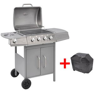 Griglia Barbecue a Gas 4+1 Fornelli Argento 