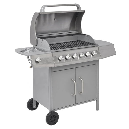 Griglia Barbecue a Gas 6+1 Fornelli Argento 