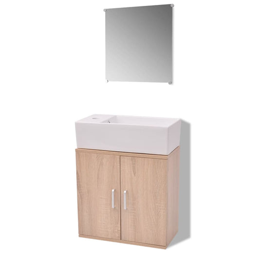 Mobili da Bagno e Lavandino Set 3 pz Beige  cod mxl 47769