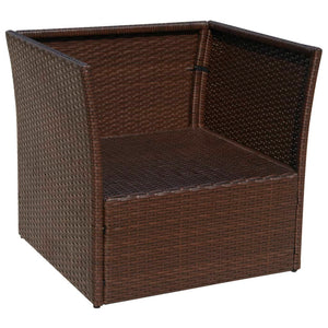 Sedia da Giardino con Poggiapiedi in Polyrattan Marrone 