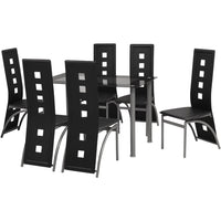 Set Tavolo da Pranzo 7 pz Nero cod mxl 15141