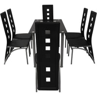 Set Tavolo da Pranzo 7 pz Nero cod mxl 15141