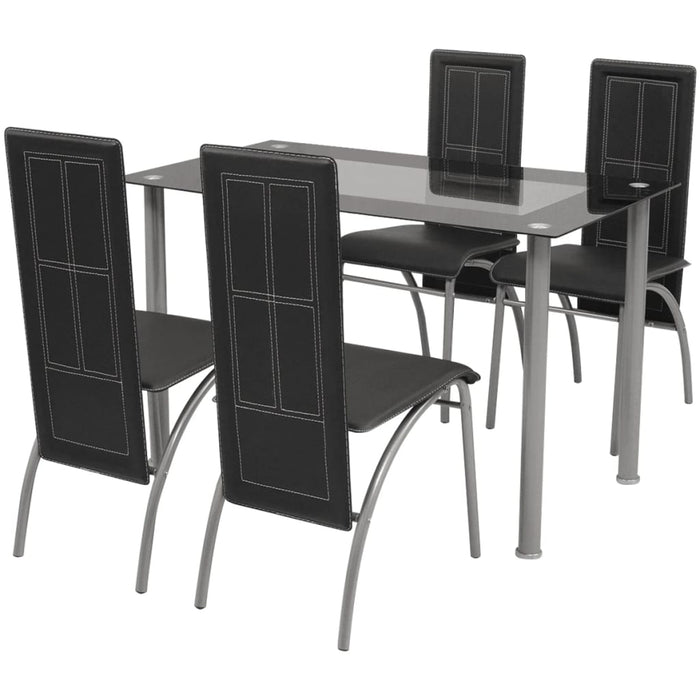 Set Sala Da Pranzo 5 Pezzi Nero 242912